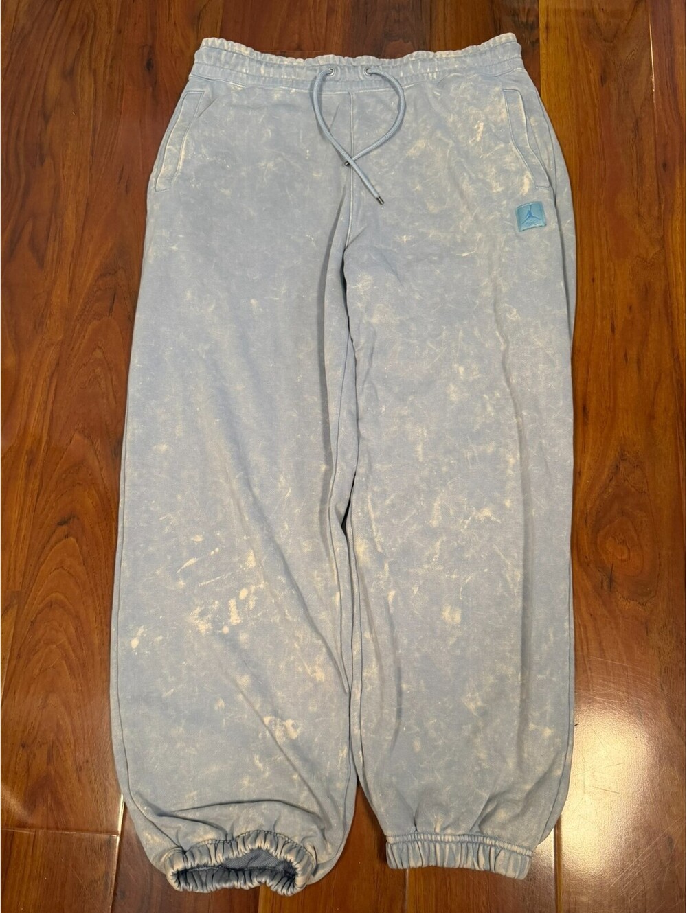 Nike Jordan Flight Fleece Womens Sweatpants Joggers Blue Washed Tie Dye SZ M